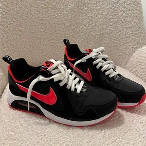 Black, White, Pink, leopard Nike Air tennis shoes - Youth 7